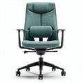 Ergonomic office chair in teal fabric with adjustable lumbar support 60 x 60 x 120cm