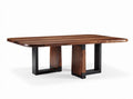 Walnut dining table with black metal legs and modern design 200 x 100 x 75cm