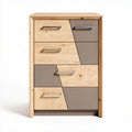 Wooden dresser with four drawers in mixed natural and neutral tones 70 x 40 x 90cm