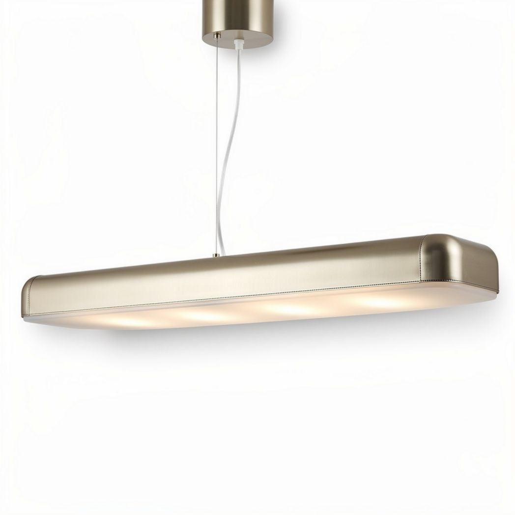 Linear pendant light fixture in brushed nickel finish 80 x 20 x 5cm