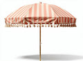Striped beach umbrella with tassels 200 x 200 x 250cm for outdoor use