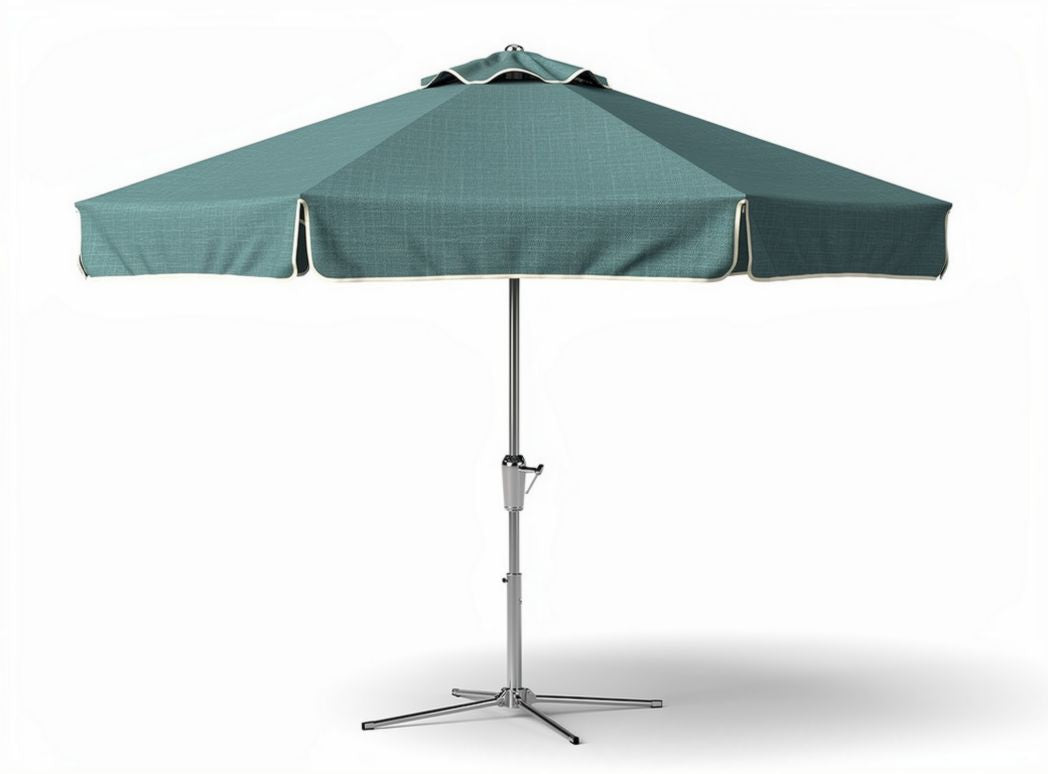 Patio umbrella in teal fabric with aluminum frame 200 x 200 x 250cm