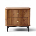 Wooden nightstand with two drawers and metal legs 40 x 40 x 50cm
